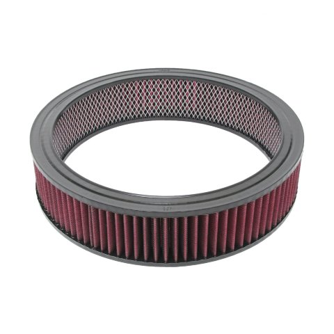 Air Filter Element - Round - 14 in Diameter - 3 in Tall - Wire Mesh Included - Reusable Cotton - Red - Universal - Each
