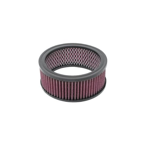 Air Filter Element - Round - 6.375 in Diameter - 2.5 in Tall - Wire Mesh Included - Cotton - Red - Universal - Each