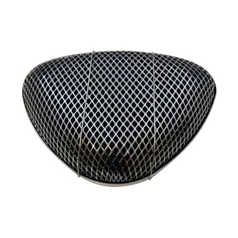 Air Cleaner Assembly - Super Flow Open Screen - 11.75 x 8.75 in Triangle - 3.25 in Tall - 5-1/8 in Carb Flange - Raised Base - Steel - Chrome - Kit