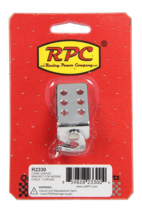 Throttle Cable Bracket - Steel - Chrome - Morse Cable - Each