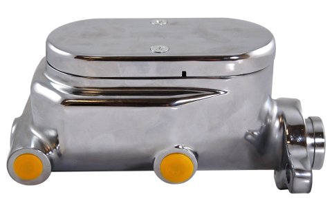 Master Cylinder - 1 in Bore - Integral Reservoir - Aluminum - Chrome - 2-1/2 in Flange Mount - Kit