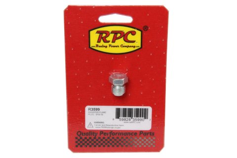Fitting - Plug - 9/16-18 in Inverted Flare Male - Hex Head - Steel - Zinc Oxide - Each