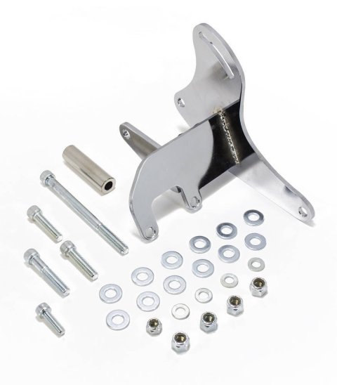 Alternator Bracket - Driver Side - Mid Mount - Steel - Chrome - Short Water Pump - Small Block Chevy - Each