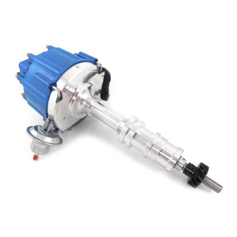 Distributor - Magnetic Pickup - Vacuum Advance - HEI Style Terminal - Blue - Ford FE-Series - Each