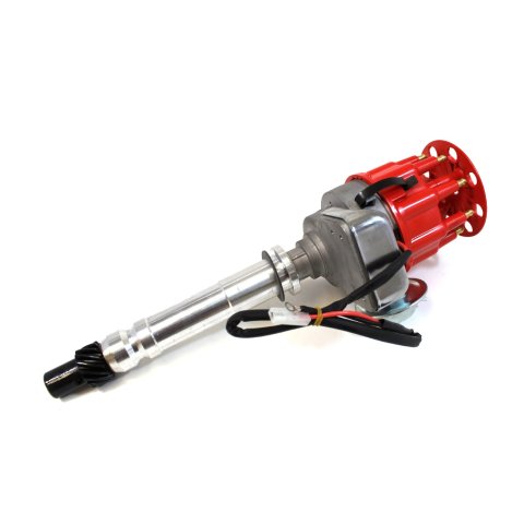 Distributor - Ready-To-Run - Magnetic Pickup - Vacuum Advance - Red - Chevy V8 - Each