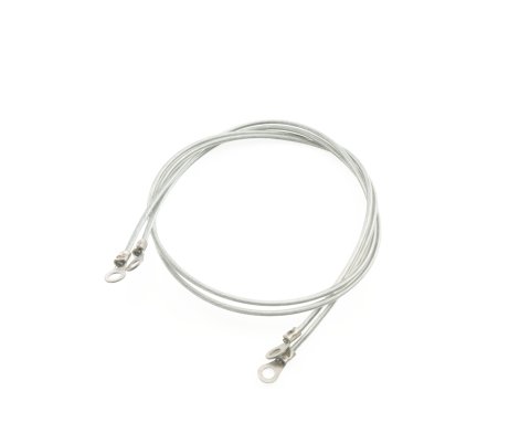 Hood Pin Lanyard Cable - 24 in Long - Steel - Coated - Hairpin Style Hood Pins - Pair