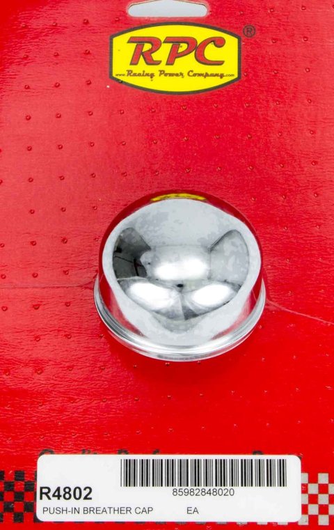 Breather - Push-In - Round - Steel - Chrome - Oil Filler Tubes - Each