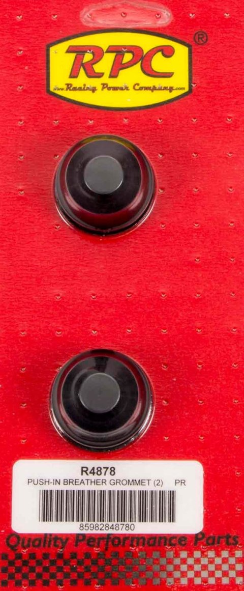 Breather Grommet - 1 in ID - 1.25 in OD - 1.225 in Thick - Rubber - Black - Pair
