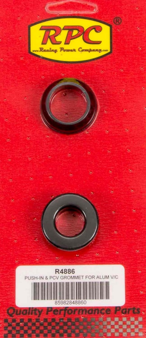 PCV Grommet - 0.75 in ID - 1.25 in OD - 0.65 in Thick - Rubber - Black - Pair