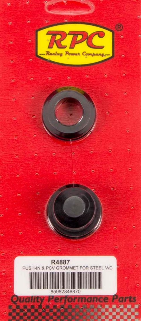 PCV Grommet - 0.75 in ID - 1.25 in OD - 1.26 in / 0.63 in Thick - Rubber - Black - Pair