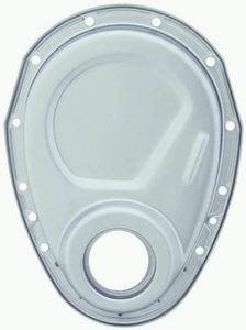 Timing Cover - 1-Piece - Gaskets / Hardware / Seal Included - Steel - Natural - Small Block Chevy - Each