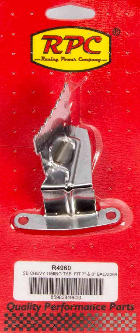 Timing Tab - Steel - Chrome - 7-8 in OD Balancer - Small Block Chevy - Each