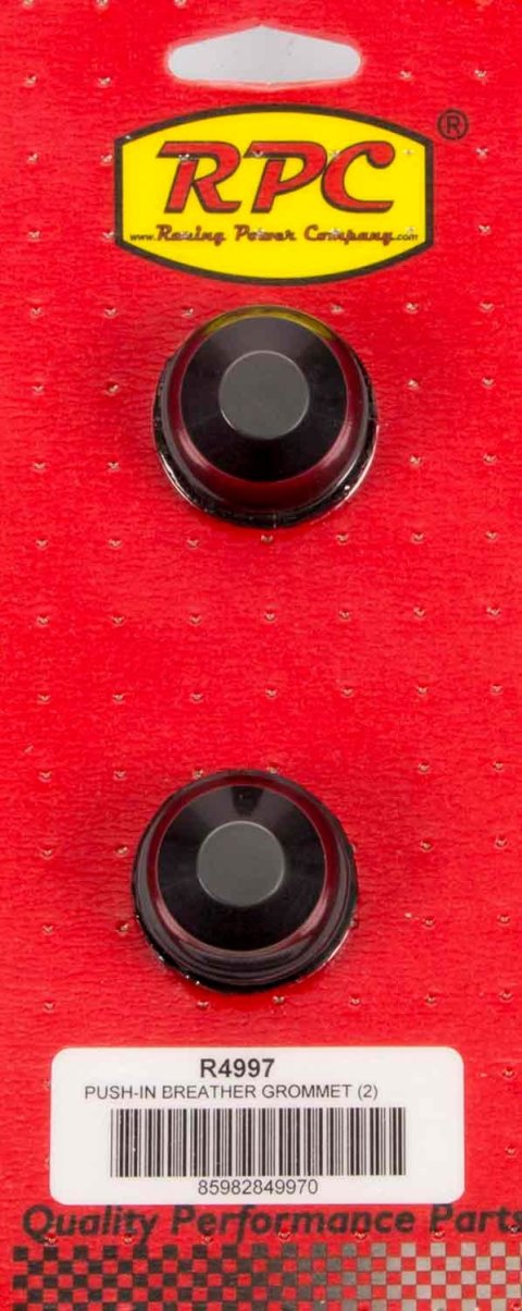 PCV Grommet - 0.75 in ID - 1.25 in OD - 1.2 in Thick - Rubber - Black - Pair
