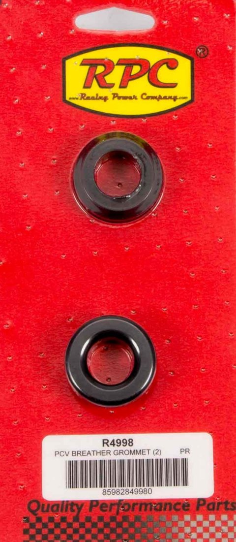 PCV Grommet - 0.75 in ID - 1.25 in OD - 0.675 in Thick - Rubber - Black - Pair