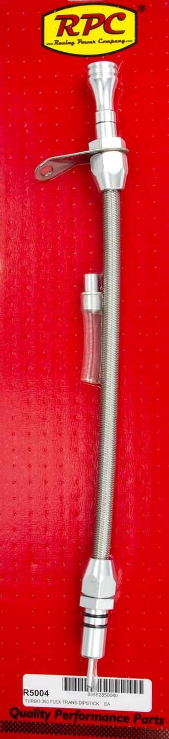 Transmission Dipstick - Flexible - Transmission Mount - Braided Stainless / Aluminum - Natural - TH350 - Each