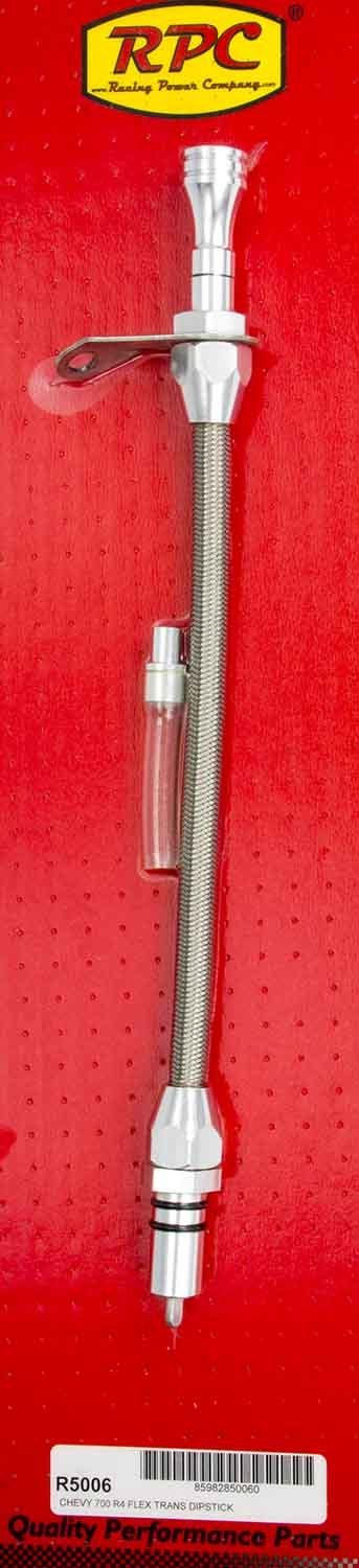 Transmission Dipstick - Flexible - Transmission Mount - Braided Stainless / Aluminum - Natural - 700R4 - Each