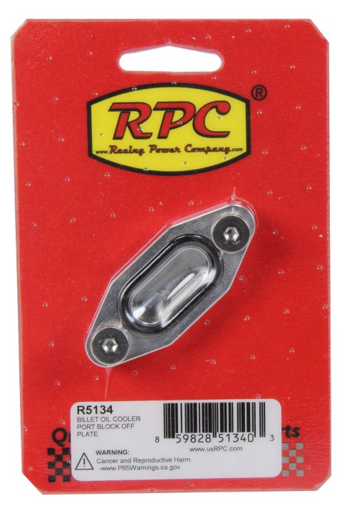 Oil Cooler Block Off Plate - 1/2 in Thick - Hardware / O-Ring - Aluminum - Natural - GM LS-Series - Each