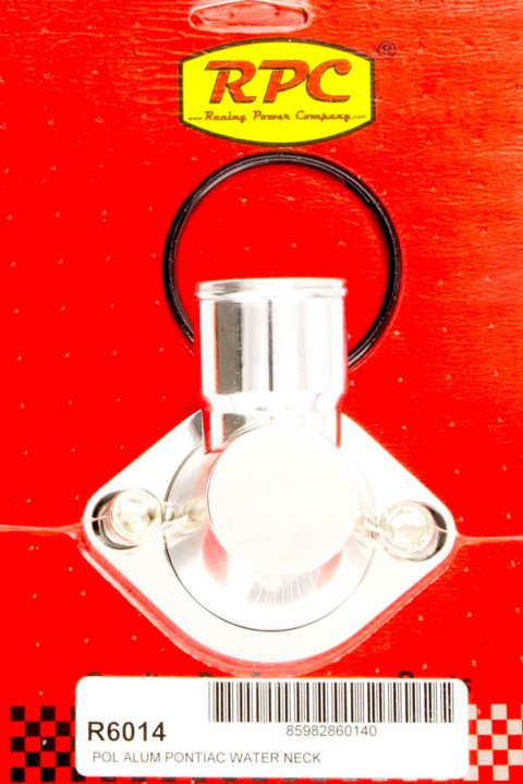Water Neck - 75 Degree - 1-1/2 in ID Hose - Swivel - O-Ring - Aluminum - Polished - Pontiac V8 - Each