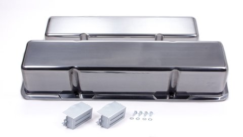 Valve Cover - Tall - 3.688 in Height - Baffled - Grommets Included - Aluminum - Polished - Small Block Chevy - Pair