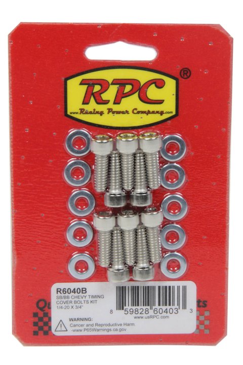 Timing Cover Bolt Kit - Allen Head - Aluminum - Zinc Oxide - Small Block Chevy - Set of 10