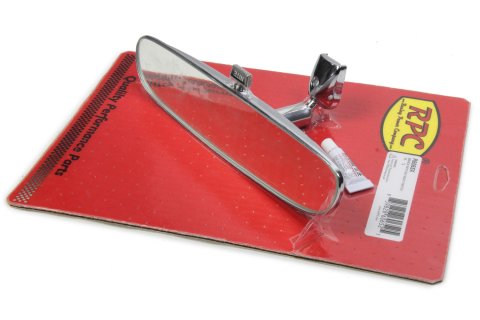 Mirror - Rear View - Rectangle - Windshield Mount - Adhesive Required - Steel - Chrome - Universal - Each