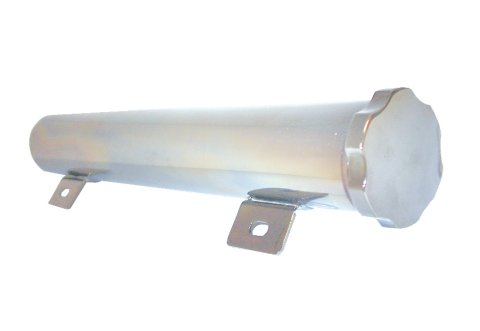 Recovery Tank - Coolant - 20 oz - 13 in Tall - 2 in Diameter - Aluminum - Polished - Kit