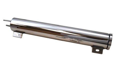 Recovery Tank - Coolant - 24 oz - 15 in Tall - 2 in Diameter - Aluminum - Polished - Kit
