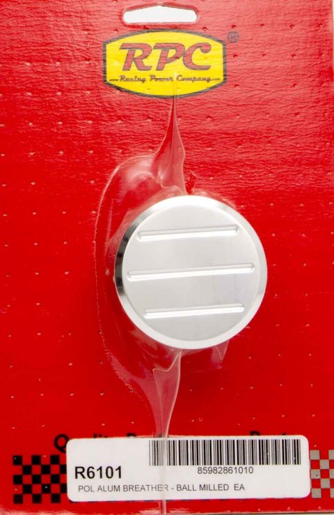 Breather - Push-In - Round - 1-1/4 in Hole - Ball Milled - Aluminum - Polished - Each