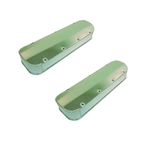 Valve Cover - Short - 3.5 in Height - Billet Rail - Fabricated Aluminum - Clear Anodized - Big Block Chevy - Pair
