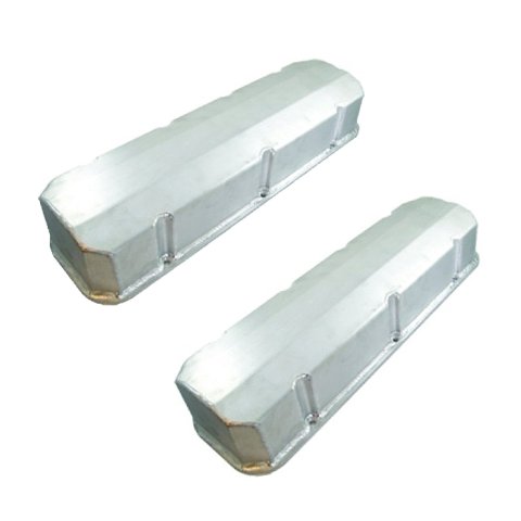 Valve Cover - Tall - 3.5 in Height - Hardware Included - Fabricated Aluminum - Clear Anodized - Short Bolt - Big Block Chevy - Pair