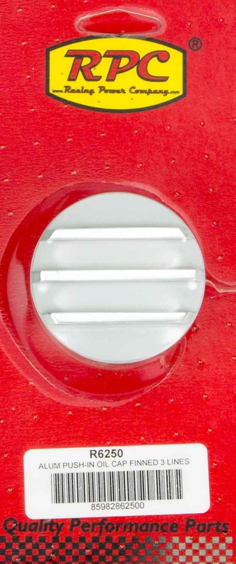 Oil Fill Cap - Push-In - Round - 1-1/4 in Valve Cover Hole - Aluminum - Polished / Satin - Each