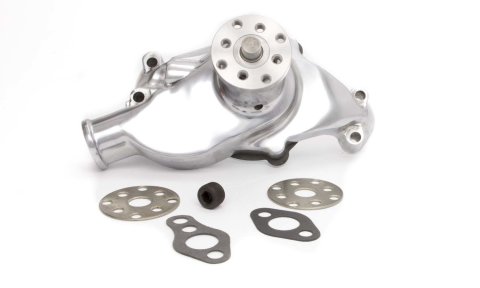 Water Pump - Mechanical - 5/8 in Pilot - Short Design - Aluminum - Polished - Small Block Chevy - Each