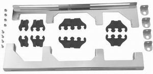 Spark Plug Wire Loom - Deluxe Linear - Valve Cover Mount - 7-9 mm - Horizontal - Chrome Bracket Included - Plastic - Black - Clip Style - Kit