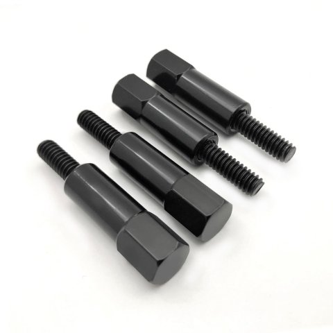 Valve Cover Fastener - Stud - 1/4-20 in Thread - 1.375 in Long - Mini Bolt - 1-1/4 in Long - Steel - Black Paint - Set of 4