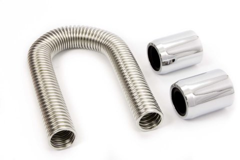 Radiator Hose Kit - 48 in Long - Chrome End Caps - Stainless - Polished - Kit