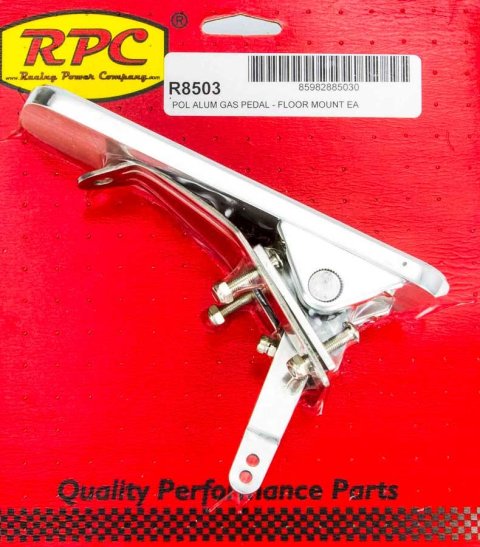 Pedal Assembly - Rectangle - Gas - Floor Mount - Aluminum - Polished - Universal - Kit