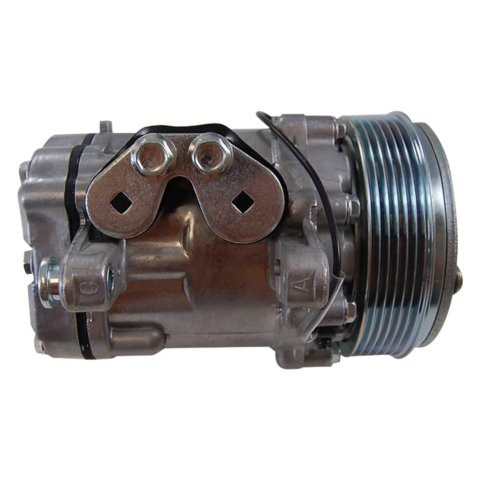 Air Conditioning Compressor - Sanden 7176 Compact - 6-Rib Serpentine Pulley - Natural - Universal - Each