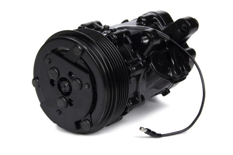 Air Conditioning Compressor - Sanden 7176 Compact - 6-Rib Serpentine Pulley - Black - Universal - Each