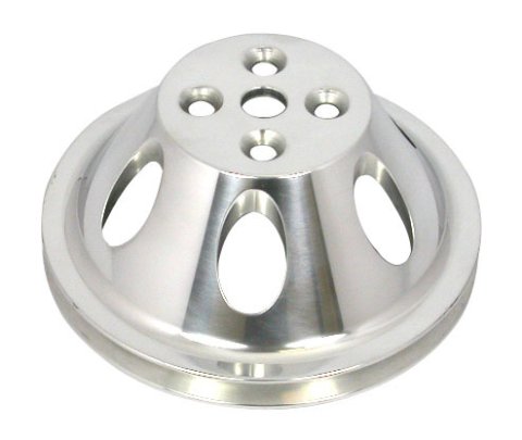 Water Pump Pulley - V-Belt - 1 Groove - 6.6 in Diameter - Aluminum - Polished - Short Water Pump - Big Block Chevy - Each