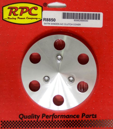 Air Conditioner Clutch Cover - Stainless Hardware Included - Aluminum - Polished - Sanden 508 Compressors - Each