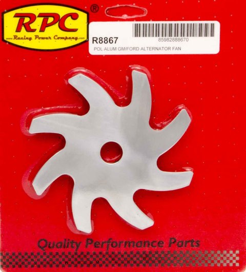 Alternator Fan - Aluminum - Polished - Various Alternators - Each