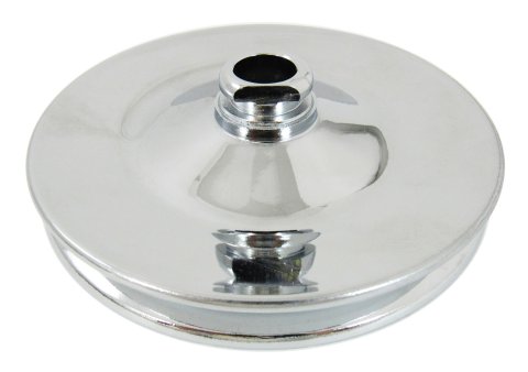 Power Steering Pump Pulley - V-Belt - 1 Groove - Press-On - 5.84 in Diameter - Steel - Chrome - Saginaw - Each