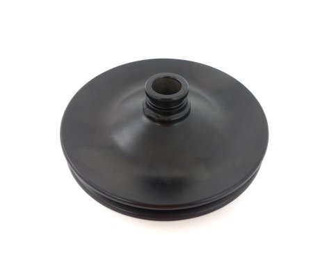 Power Steering Pump Pulley - V-Belt - 1 Groove - Press-On - 5.84 in Diameter - Steel - Black Paint - Saginaw - Each