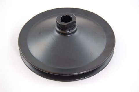Power Steering Pump Pulley - V-Belt - 1 Groove - Bolt-On - 5.875 in Diameter - Steel - Black Paint - Saginaw - Each