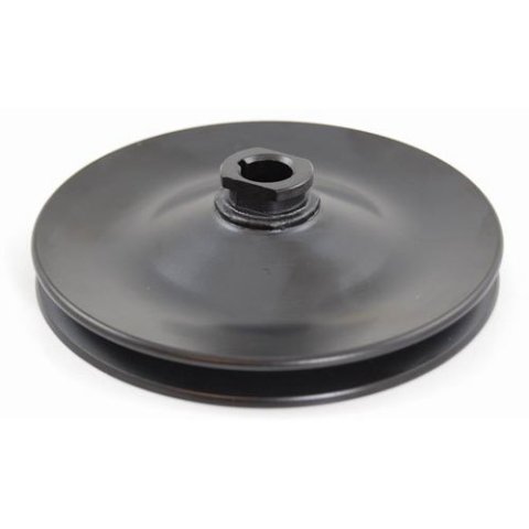 Power Steering Pump Pulley - V-Belt - 1 Groove - Bolt-On - 5.875 in Diameter - Steel - Black Paint - Saginaw - Each
