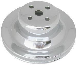 Water Pump Pulley - V-Belt - 1 Groove - 5.88 in Diameter - Aluminum - Chrome - Small Block Ford - Each