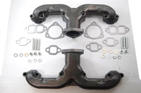 Exhaust Manifold - Iron - Natural - Small Block Chevy - Various Applications 1955-57 - Pair