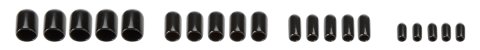 Vacuum Line Cap - Assorted Sizes - Plastic - Black - Kit