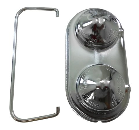 Master Cylinder Cap - Stock Replacement - 2.375 x 5 in - Dual Bail - Steel - Chrome - GM Master Cylinder 1967-80 - Each