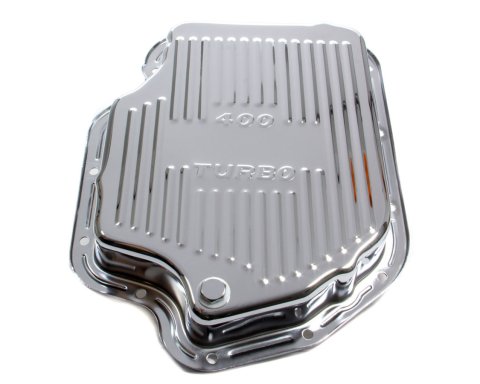 Transmission Pan - Stock Sump - Ribbed - Steel - Chrome - TH400 - Each